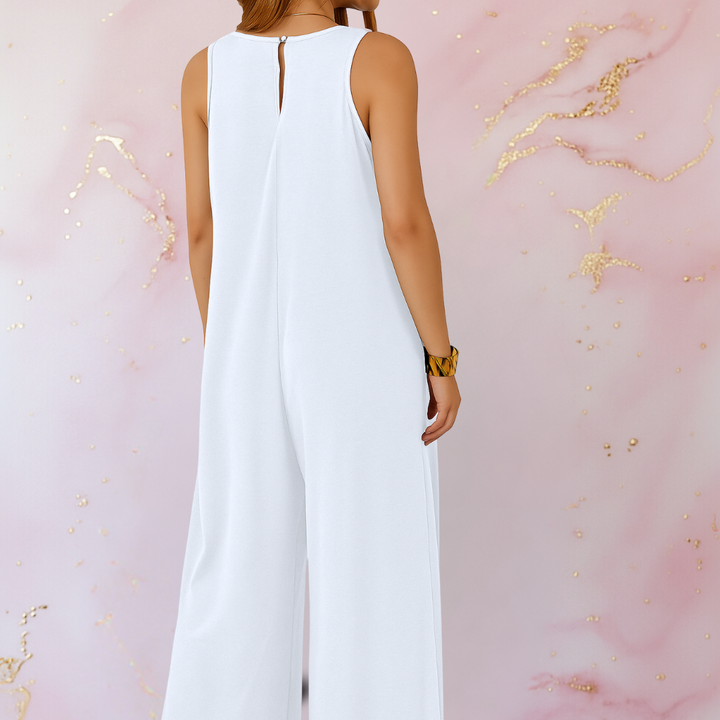 Magda™ | Comfortabele jumpsuit met V-hals en wijde pijpen