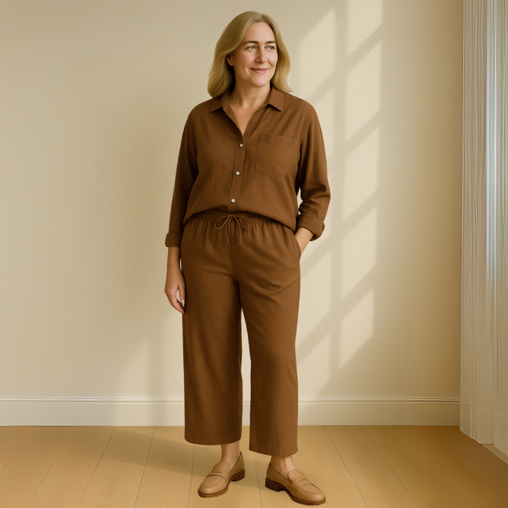 Yvonne | 2-delige set - Blouse & wijde broek