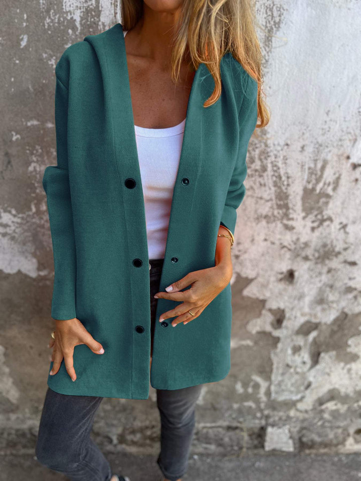 Hanneke™ | Zomerblazer met knopen en capuchon