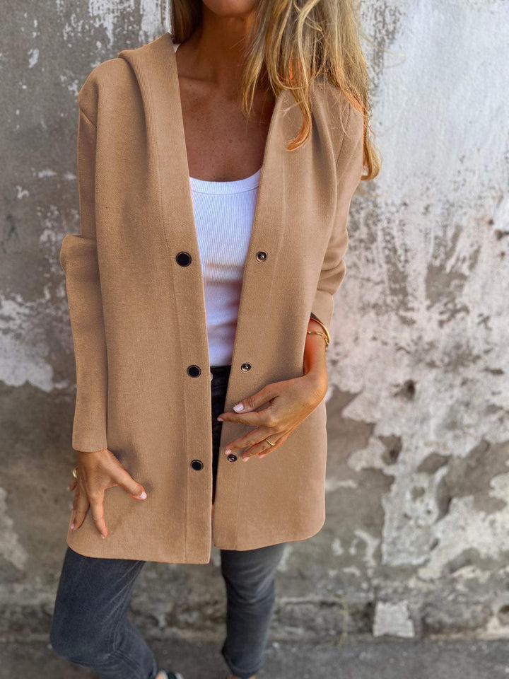 Hanneke™ | Zomerblazer met knopen en capuchon