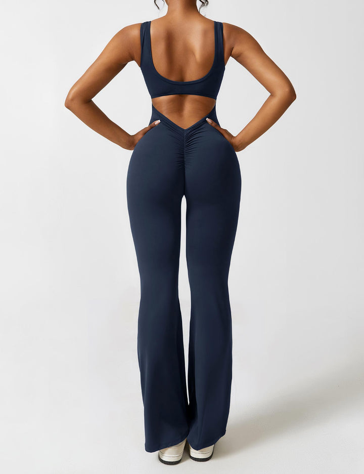 Elena - Flared V-Back Jumpsuit (1+1 GRATIS)