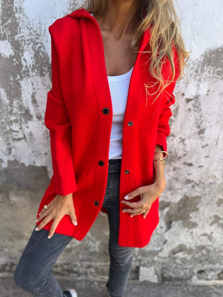 Hanneke™ | Zomerblazer met knopen en capuchon