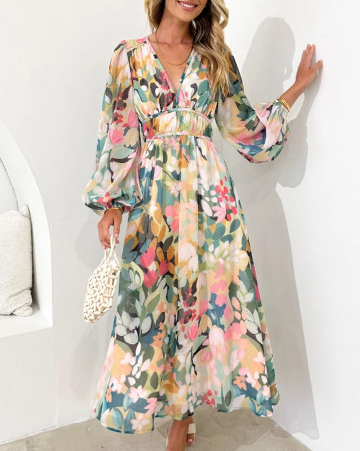 Christel | Elegante Bloemenprint Jurk